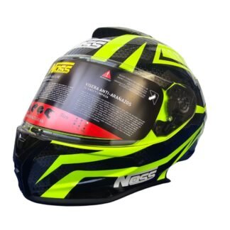 Casco NOSS-801 Cerrado Obsidiana Color Negro/Amarillo Talla Mediano