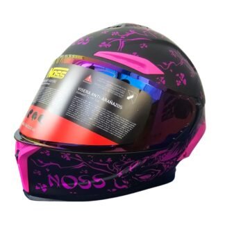 Casco NOSS NS-803 Cerrado COI Color Negro Mate/Rosa