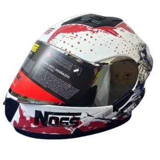 Casco NOSS NS-901 Abatible Hakai Color Blanco/Rojo
