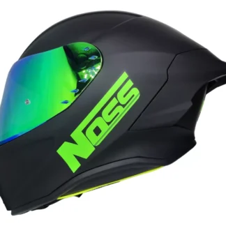 Casco NOSS NS-801P Cerrado Solido VERDE/NEGRO
